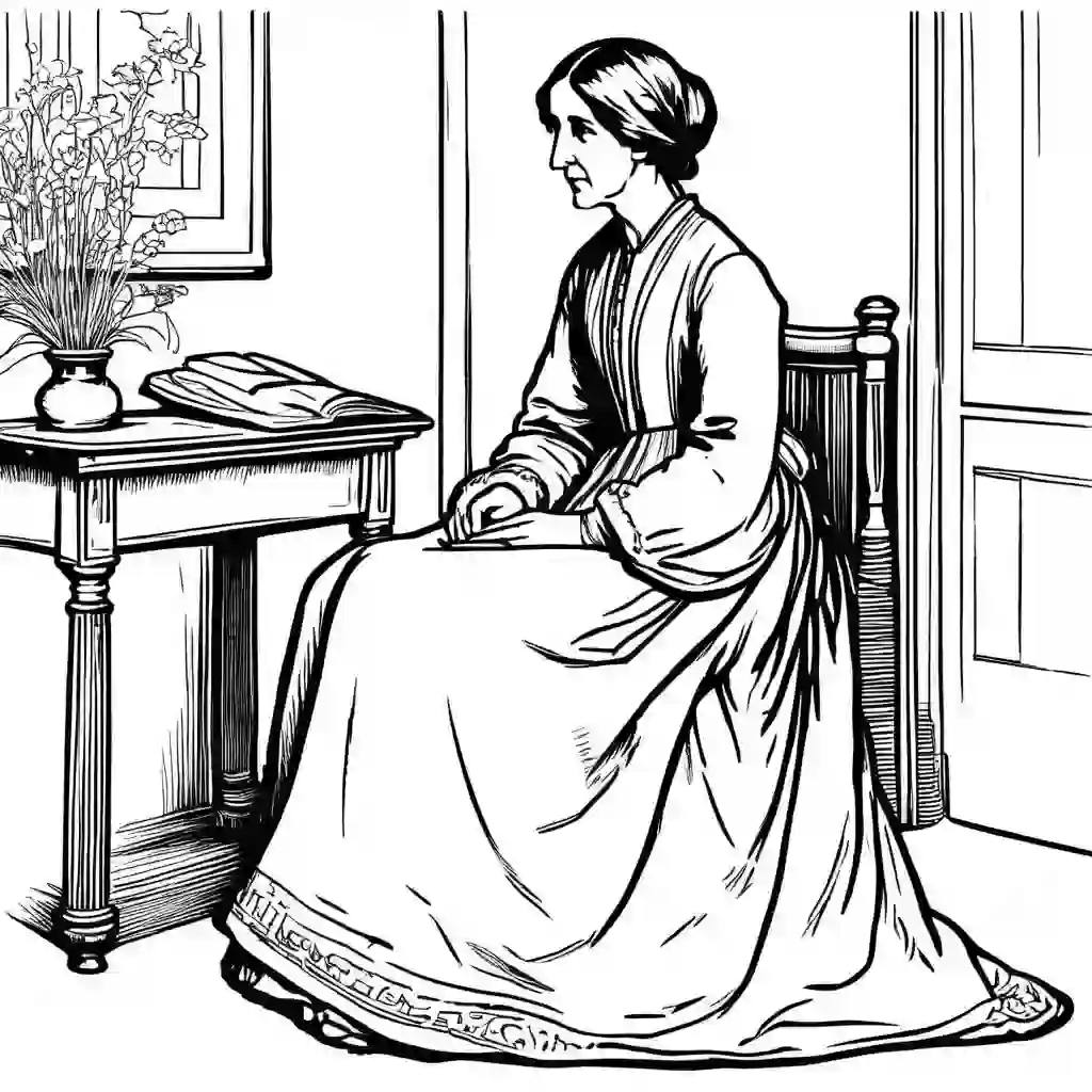 Whistler's Mother by James Abbott McNeill Whistler coloring pages
